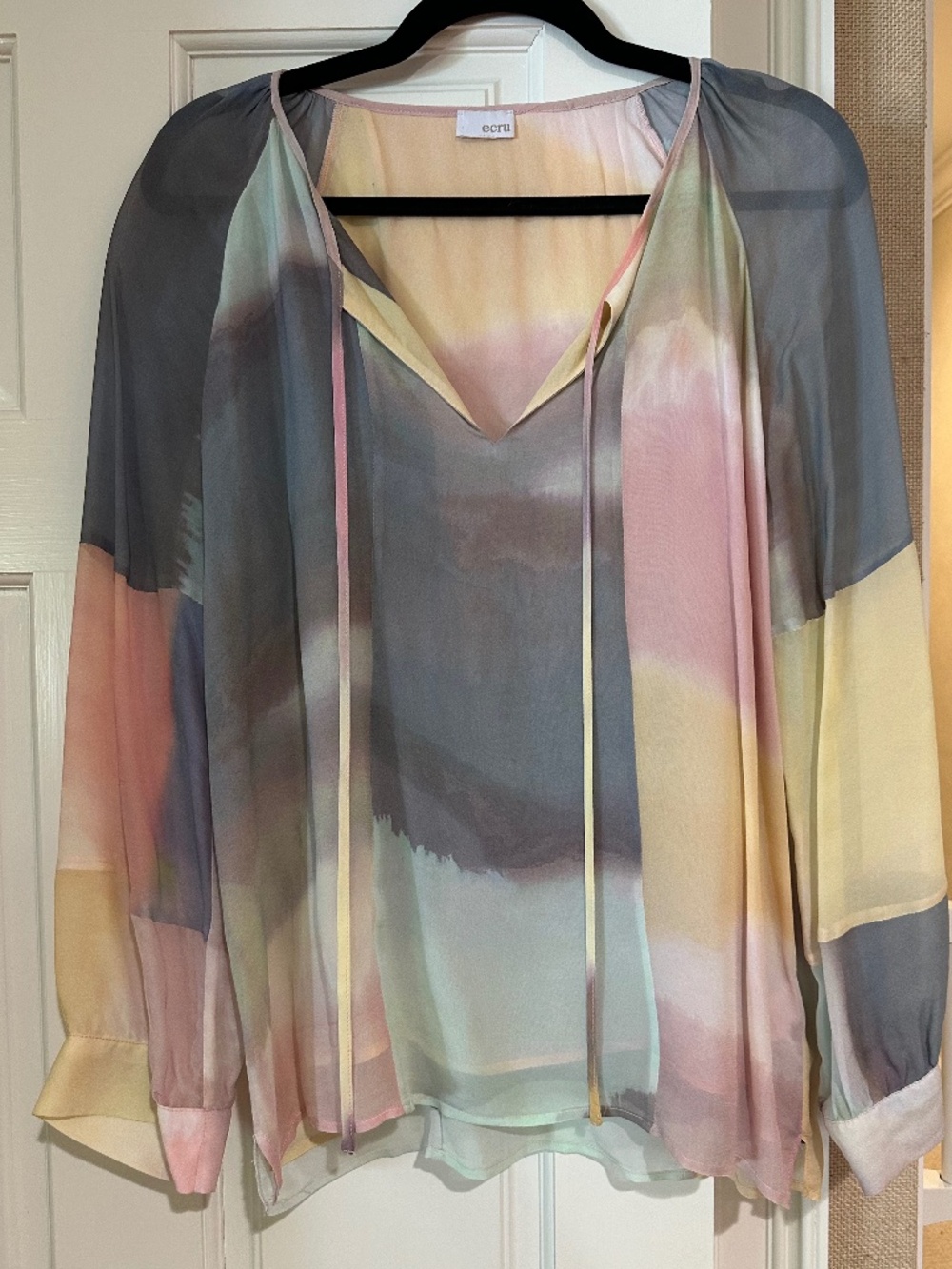 Ecru Pastel Patchwork Blouse
